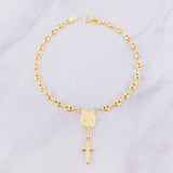 Pulso Denario GC Virgen Milagrosa 2.45g / 7 in / 3.4mm Oro Amarillo 18K
