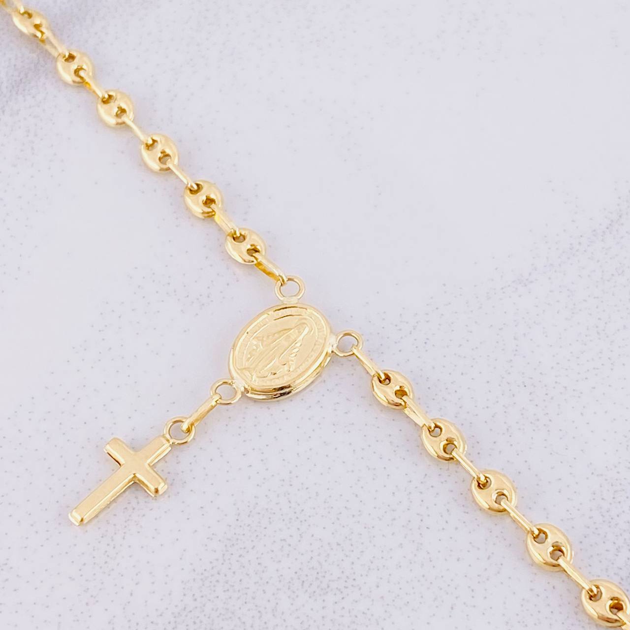 Pulso Denario GC Virgen Milagrosa 2.45g / 7 in / 3.4mm Oro Amarillo 18K