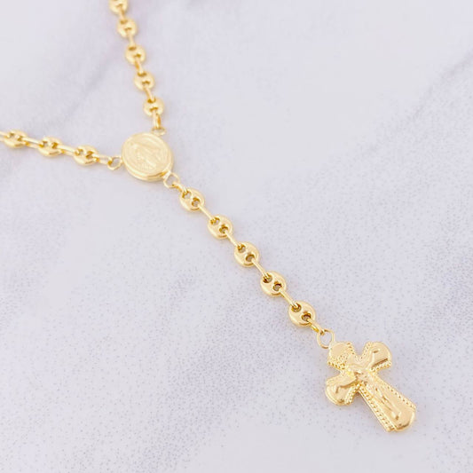 Rosary GC Miraculous Virgin 8.6g / 26 in / 3.75mm Yellow Gold 18K