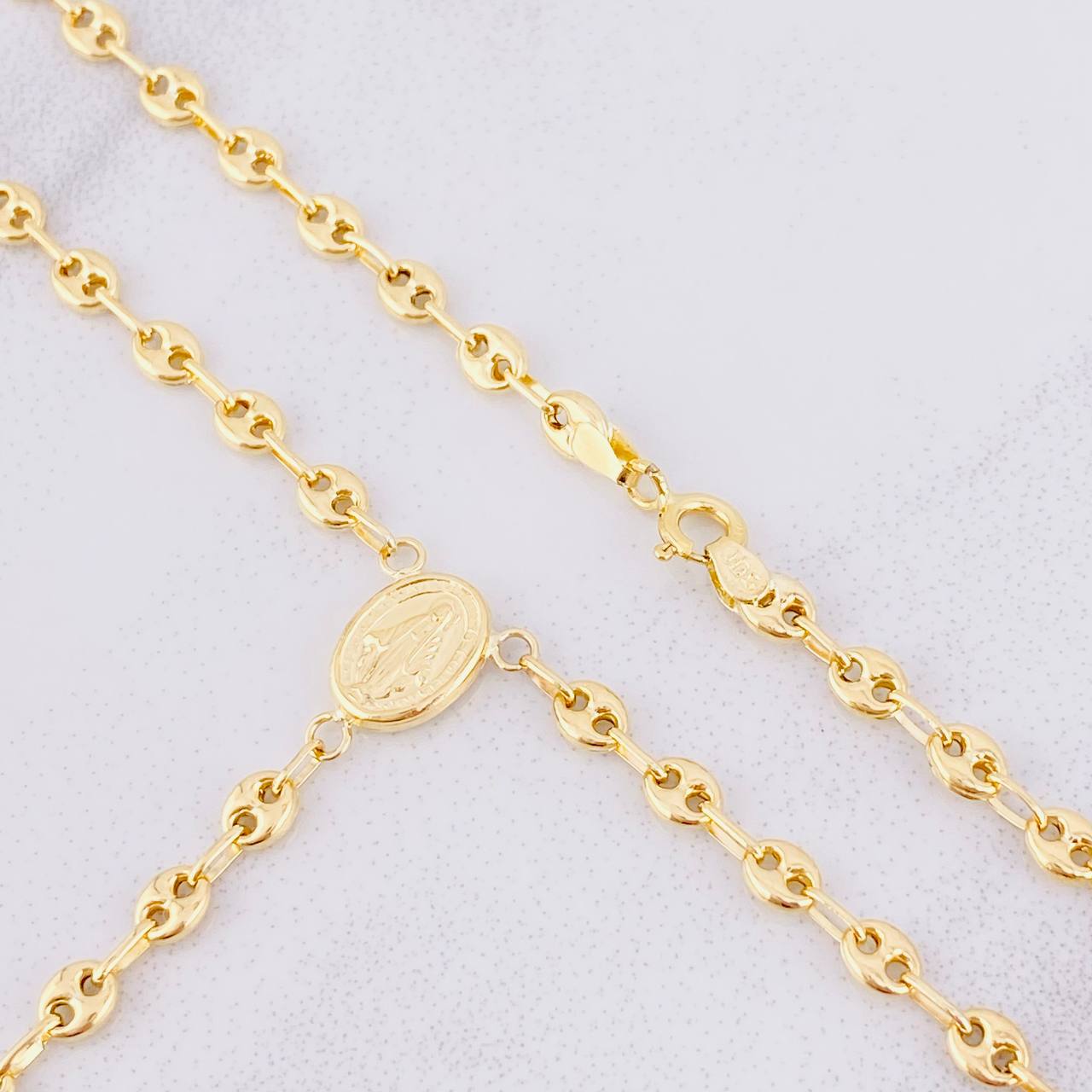 Rosario GC Virgen Milagrosa 7.3g / 20 in / 3.8mm Oro Amarillo 18K