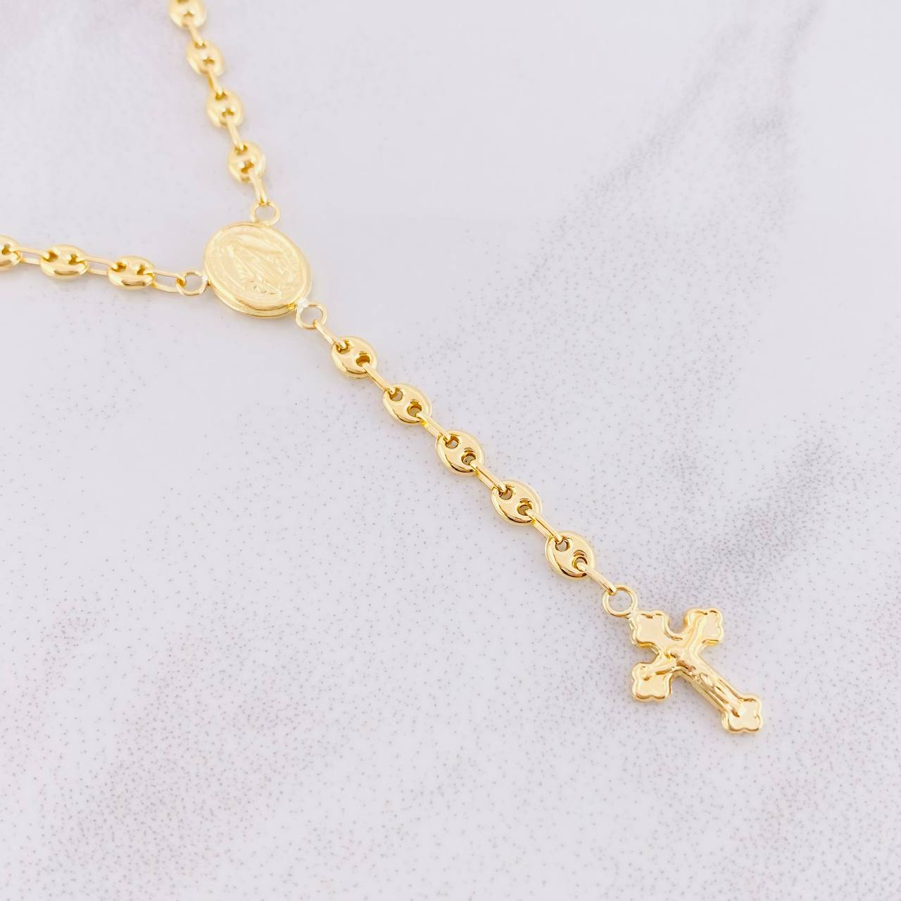 Rosario GC Virgen Milagrosa 6.45g / 22 in / 3.45mm Oro Amarillo 18K