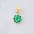 Dije Flor 8 Petalos Esmeraldas 27pts 0.85g / 1/2 in Oro Amarillo 18K