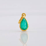Dije Lagrima Esmeralda 1qts 0.75g / 3/4 in Oro Amarillo 18K