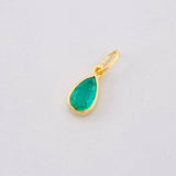 Dije Lagrima Esmeralda 1qts 0.75g / 3/4 in Oro Amarillo 18K