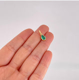 Dije Lagrima Esmeralda 1qts 0.75g / 3/4 in Oro Amarillo 18K