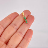 Dije Trio de Lagrimas Esmeraldas 60pts 0.95g / 3/4 in Oro Amarillo 18K
