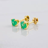 Topos 4 Garras Esmeraldas 50pts 1.1g / in / 4.35mm Oro Amarillo 18K