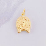 Pendant Matte Horse Shoe 1.1g / 1 in 18K Yellow Gold