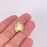 Matte Horse Shoe Pendant 1.05g / 1 in Yellow Gold 18K