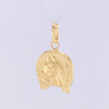 Matte Horse Shoe Pendant 1.05g / 1 in Yellow Gold 18K