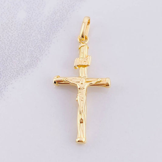 Pendant Cross Christ 1.7g / 2 in Yellow Gold 18K