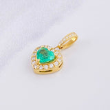 Topos Set Corazón Tupido con Dije Esmeralda 2.88pts Diamantes 79pts 6.7g / in / 11.2mm Oro Amarillo 18K