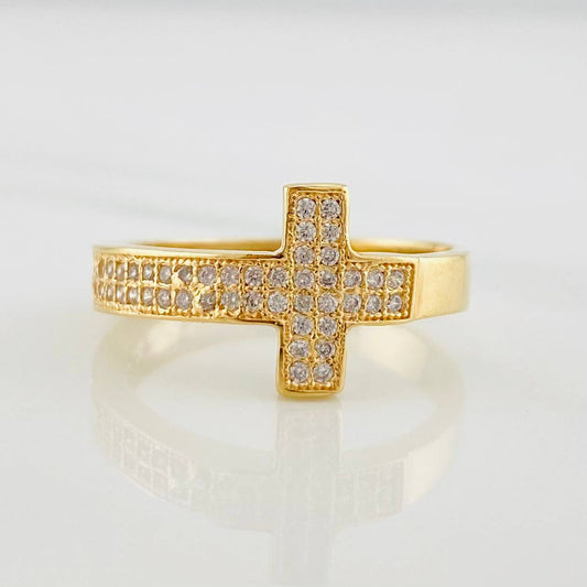 Anillo Cruz 3.1g / T7 Oro Amarillo 18K