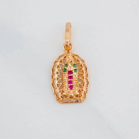 Pendant Virgin of Guadalupe 1.4g / 3/4 in 18K Rose Gold