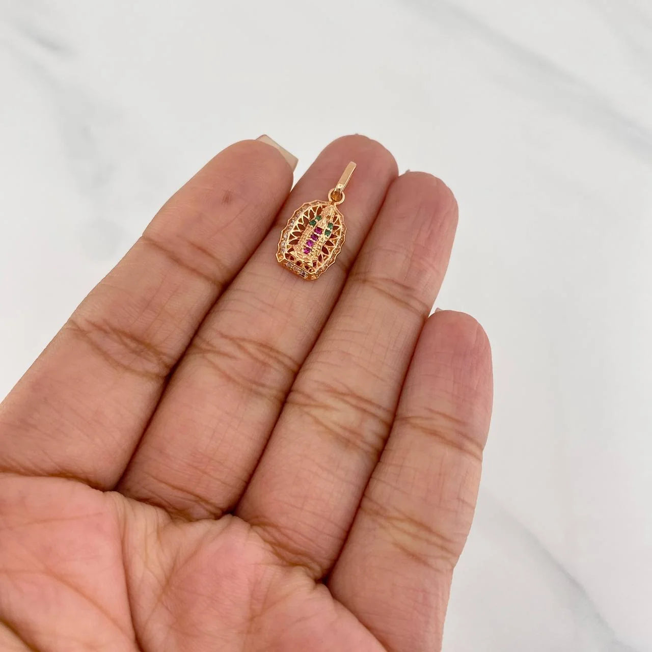 Dije Virgen de Guadalupe 1.4g / 3/4 in Oro Rosa 18K