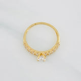Anillo Solitario Churumbela 1.9g / T7 Oro Amarillo 18K