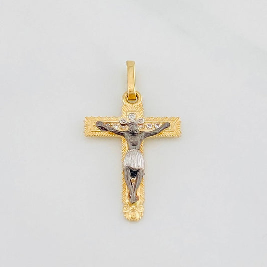 Dije Cruz Cristo Milagroso de Buga 1.8g / 1 in Tres Oros 18K