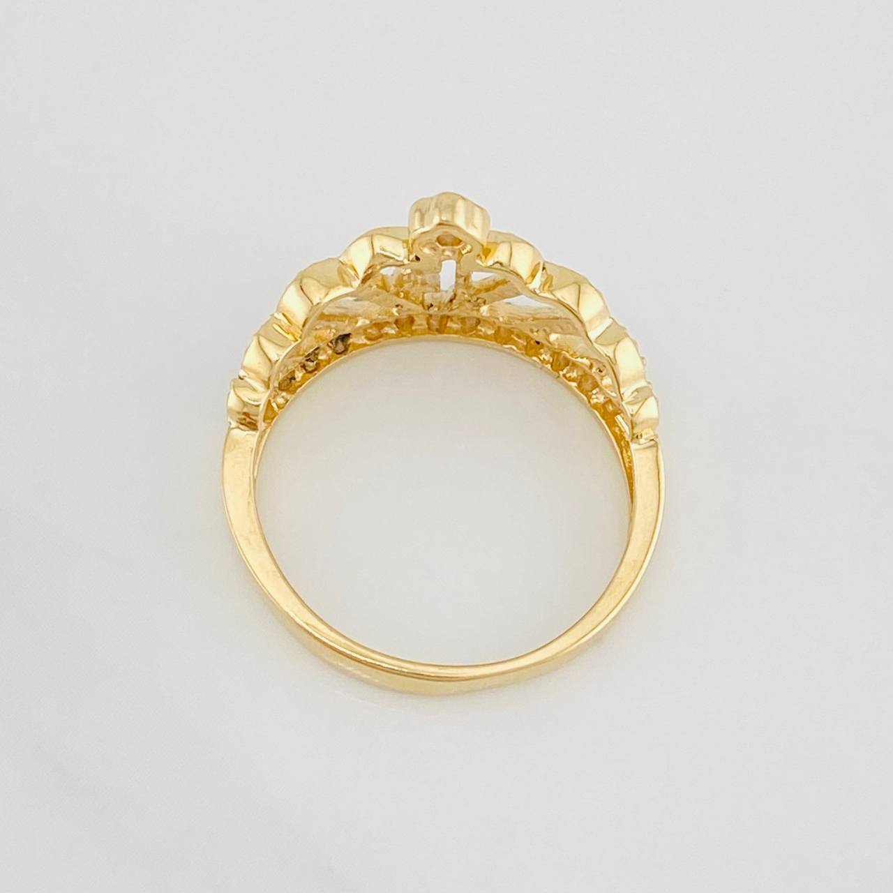 Anillo Corona 15's 3.85g / T7 1/2 Dos Oros Amarillo Blanco 18K