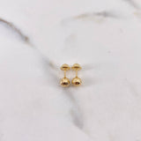 Topos Bola 0.75gr / 5mm Diamantados Oro Amarillo 18K $