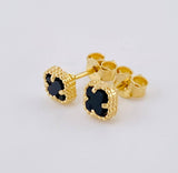 Topos Trébol Ónix 1.2g / in / 5.05mm Oro Amarillo 18K