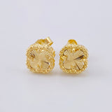 Topos Trebol Diamantado 2 g / in / 7.2 mm Oro Amarillo 18K