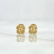 Stud Earrings Flower 0.6gr / 5mm Diamond Cut 18K Yellow Gold