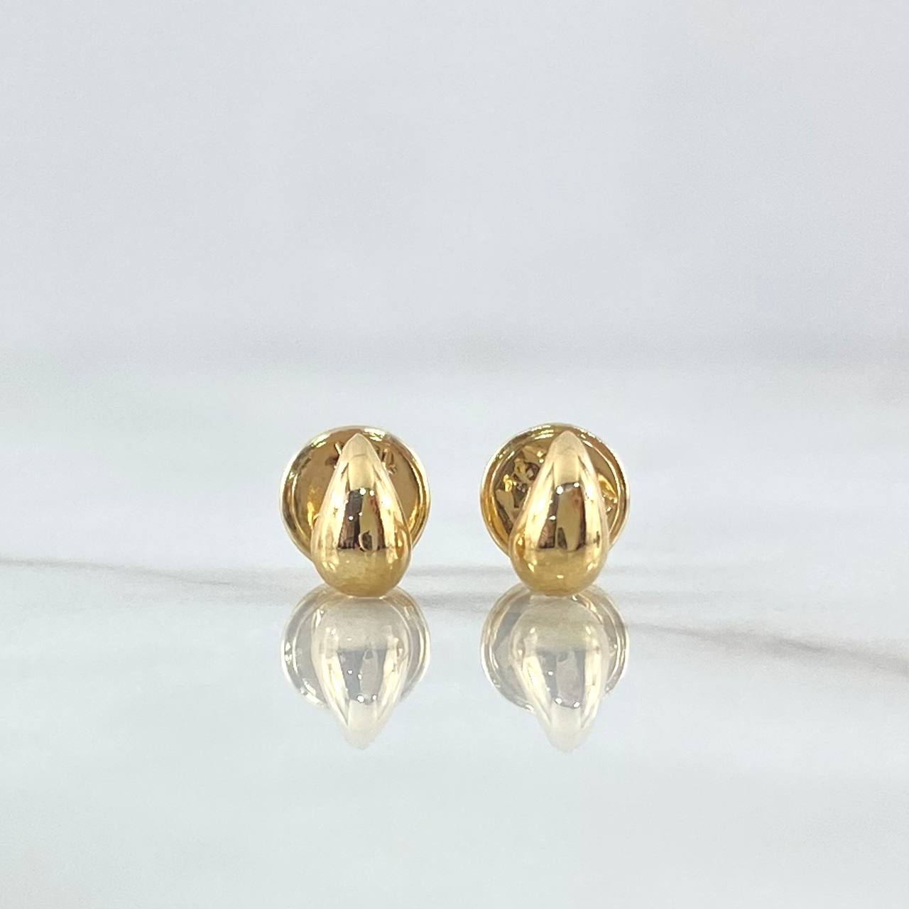 Stud Earrings Drops 0.9gr / 1cm / Smooth 18K Yellow Gold *