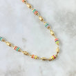 Cadena Rustica Barril Liso 12.9gr / 50cm / 5mm Cauchos De Colores Oro Amarillo 18K ©