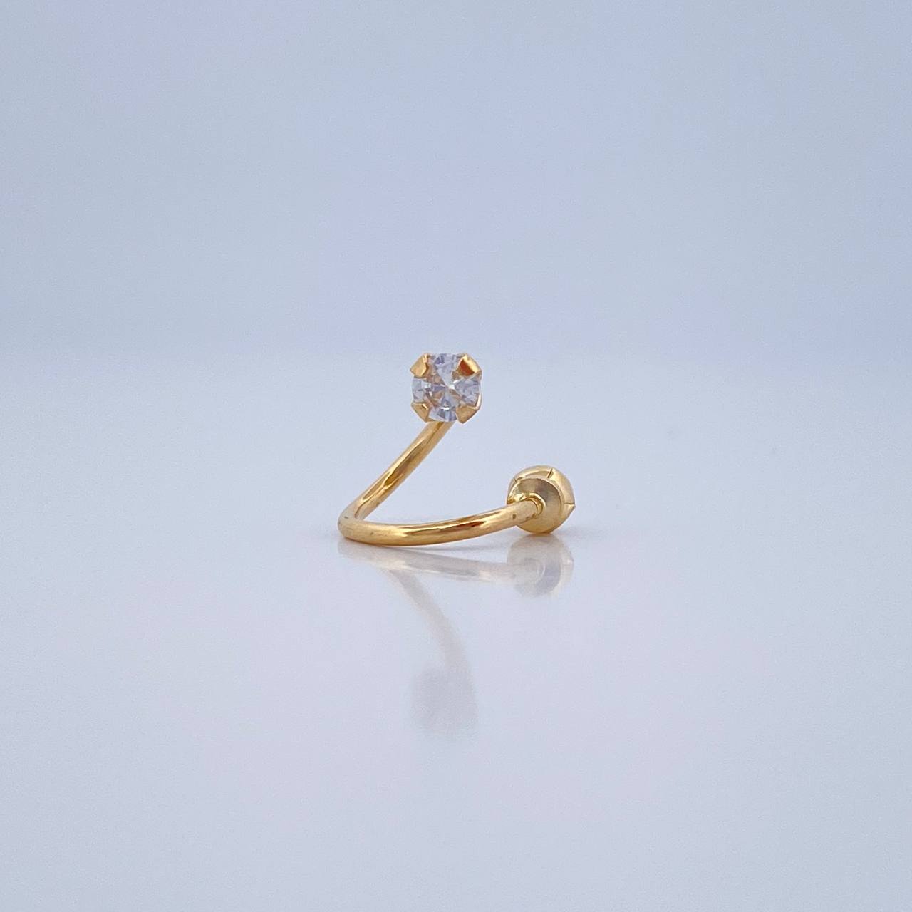 Piercing Espiral Cuatro Garras 0.5gr / 1/2 in / Oro Amarillo 18K &