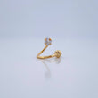 Piercing Espiral Cuatro Garras 0.5gr / 1/2 in / Oro Amarillo 18K &