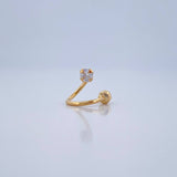 Piercing Espiral Cuatro Garras 0.5gr / 1/2 in / Oro Amarillo 18K &