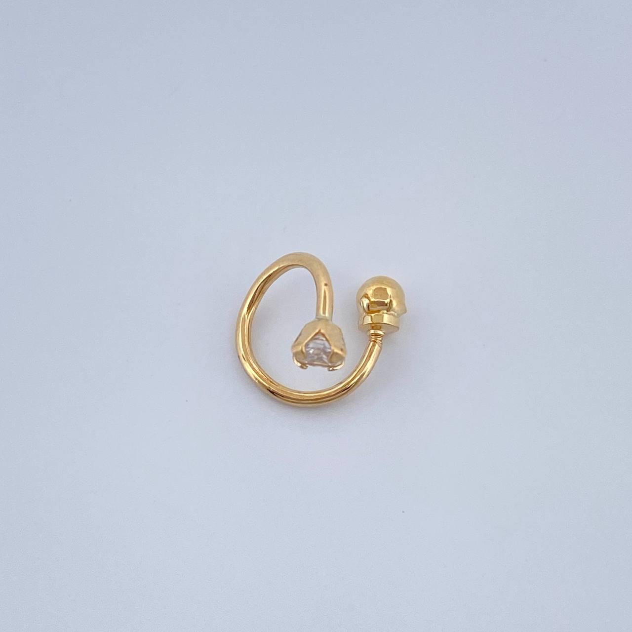 Piercing Espiral Cuatro Garras 0.5gr / 1/2 in / Oro Amarillo 18K &