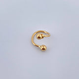 Piercing Espiral Bolas 0.45gr / 1/2 in / Oro Amarillo 18K &
