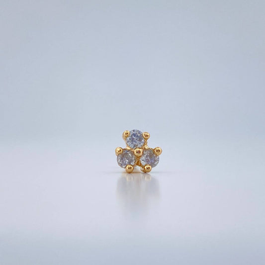 Piercing Flor 0.6gr / 1/2 in / Oro Amarillo 18K &