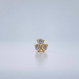 Piercing Flor 0.6gr / 1/2 in / Oro Amarillo 18K &
