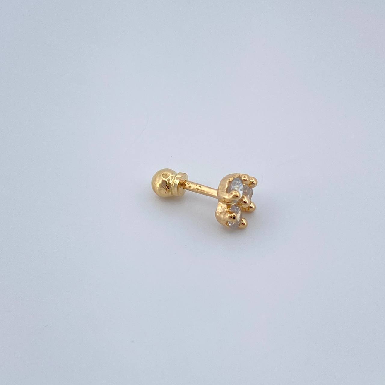 Piercing Flor 0.6gr / 1/2 in / Oro Amarillo 18K &