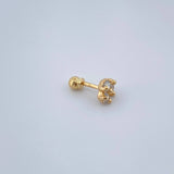 Piercing Flor 0.6gr / 1/2 in / Oro Amarillo 18K &