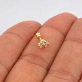 Piercing Flor 0.6gr / 1/2 in / Oro Amarillo 18K &