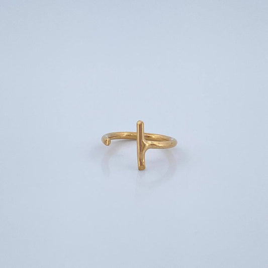 Piercing Earcuff T-Bar Simulator 0.3gr / 0.5in / 18K Gold