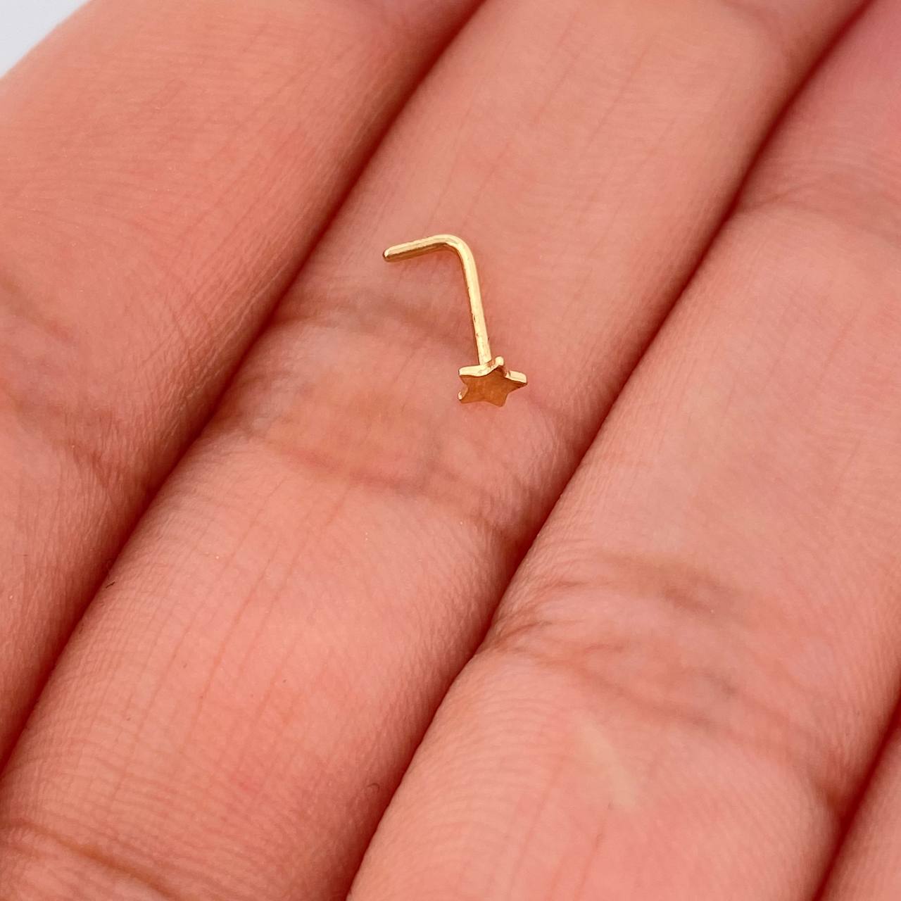 Piercing Estrella 0.1gr / 1/2 in / Oro Amarillo 18K &