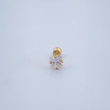 Piercing Cuatro Garras 0.4gr / 1/2 in / Oro Amarillo 18K &