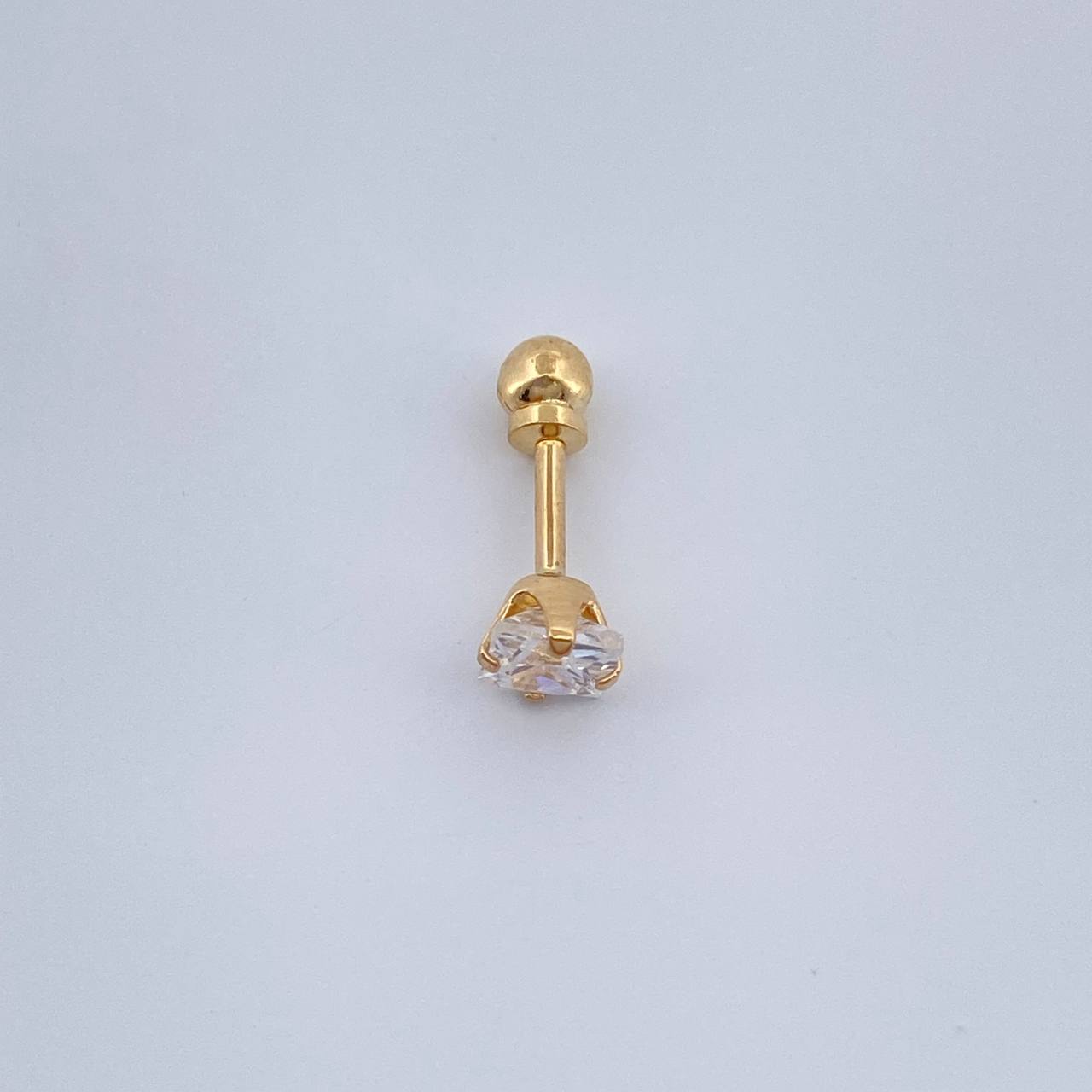 Piercing Cuatro Garras 0.4gr / 1/2 in / Oro Amarillo 18K &