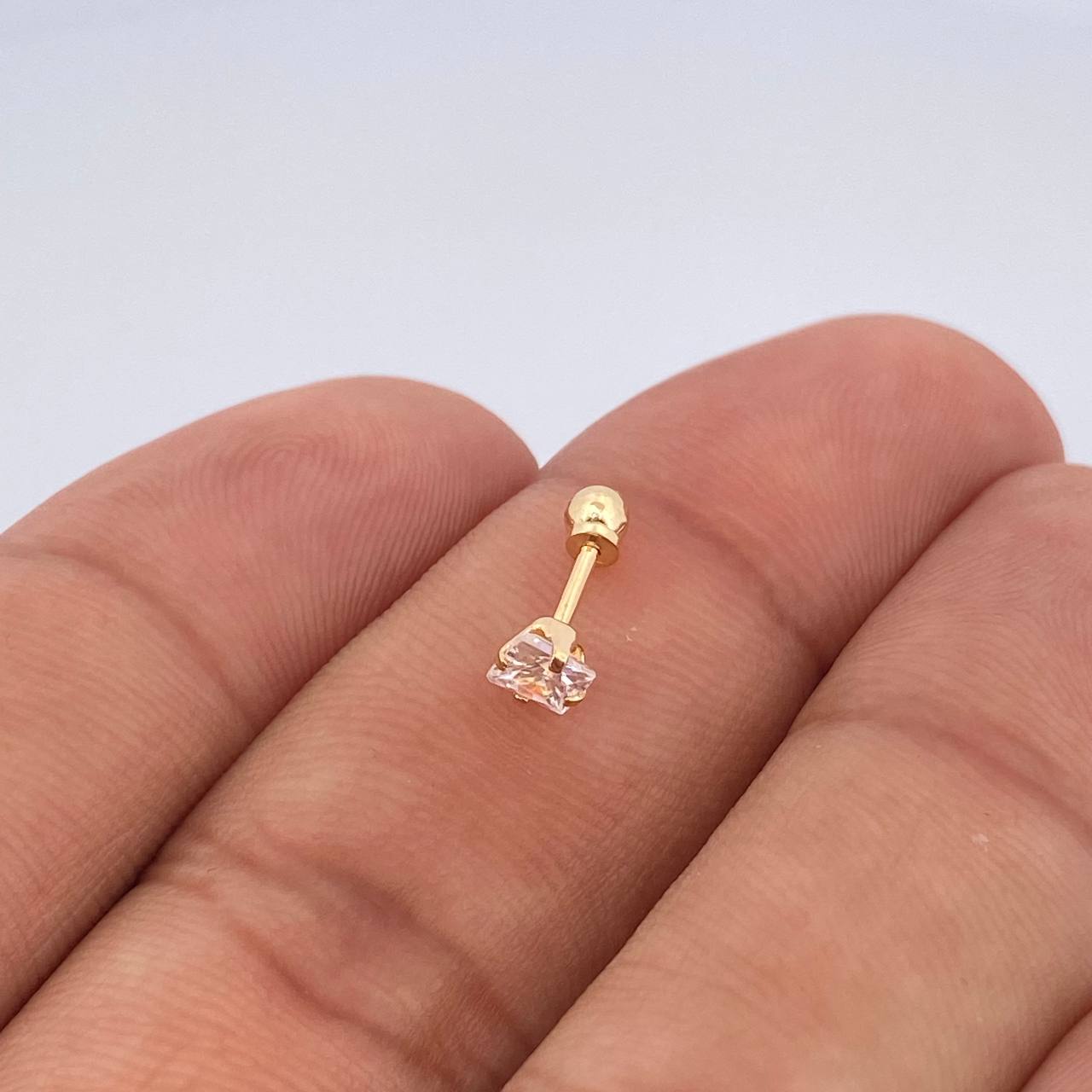 Piercing Cuatro Garras 0.4gr / 1/2 in / Oro Amarillo 18K &