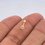Piercing Cuatro Garras 0.4gr / 1/2 in / Oro Amarillo 18K &
