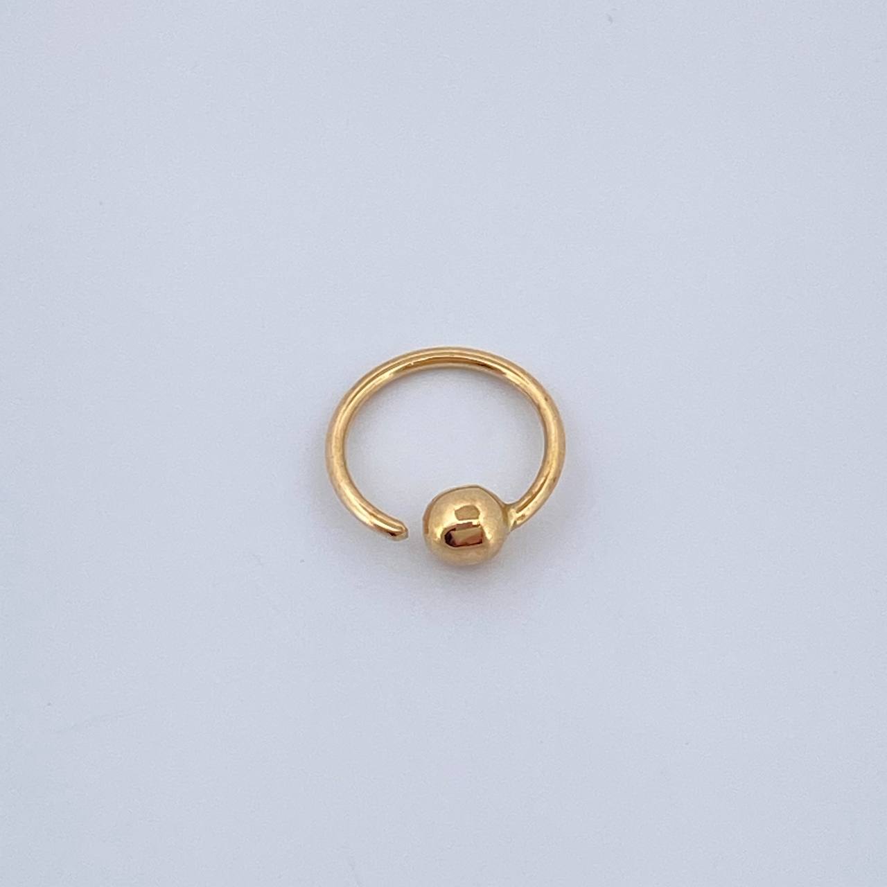 Piercing Aro Bola 0.25gr / 1/2 in / Oro Amarillo 18K &