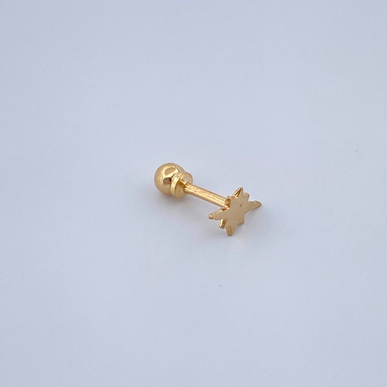Piercing Estrella Cardinal 0.3gr / 1/2 in / Oro Amarillo 18K &