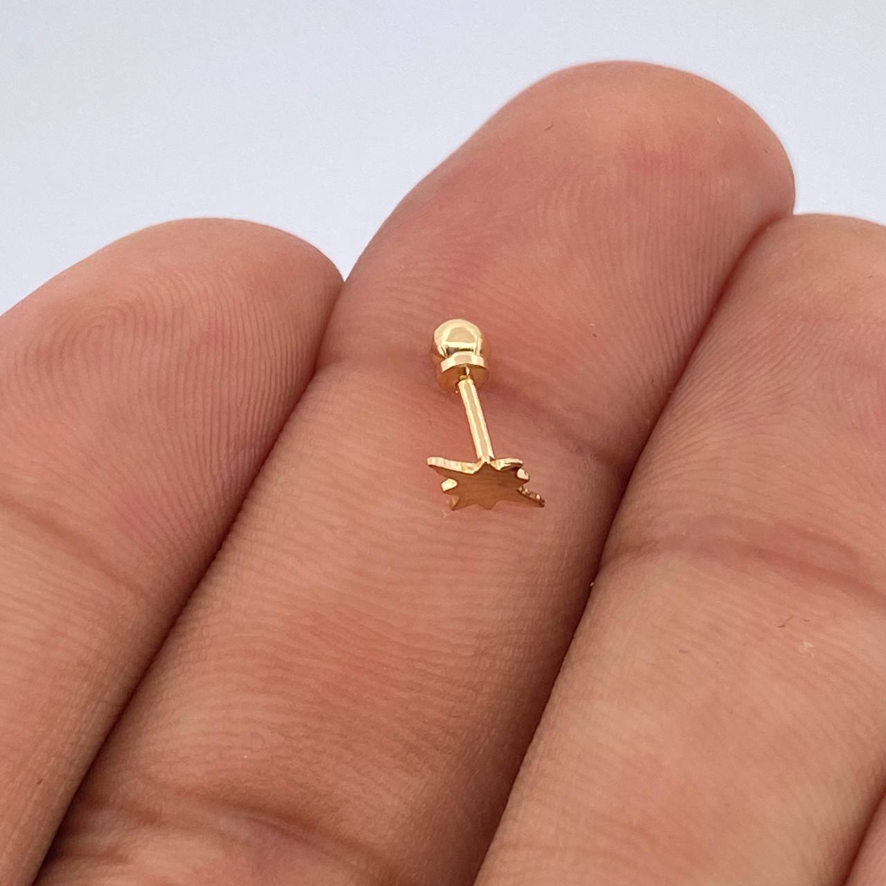 Piercing Estrella Cardinal 0.3gr / 1/2 in / Oro Amarillo 18K &