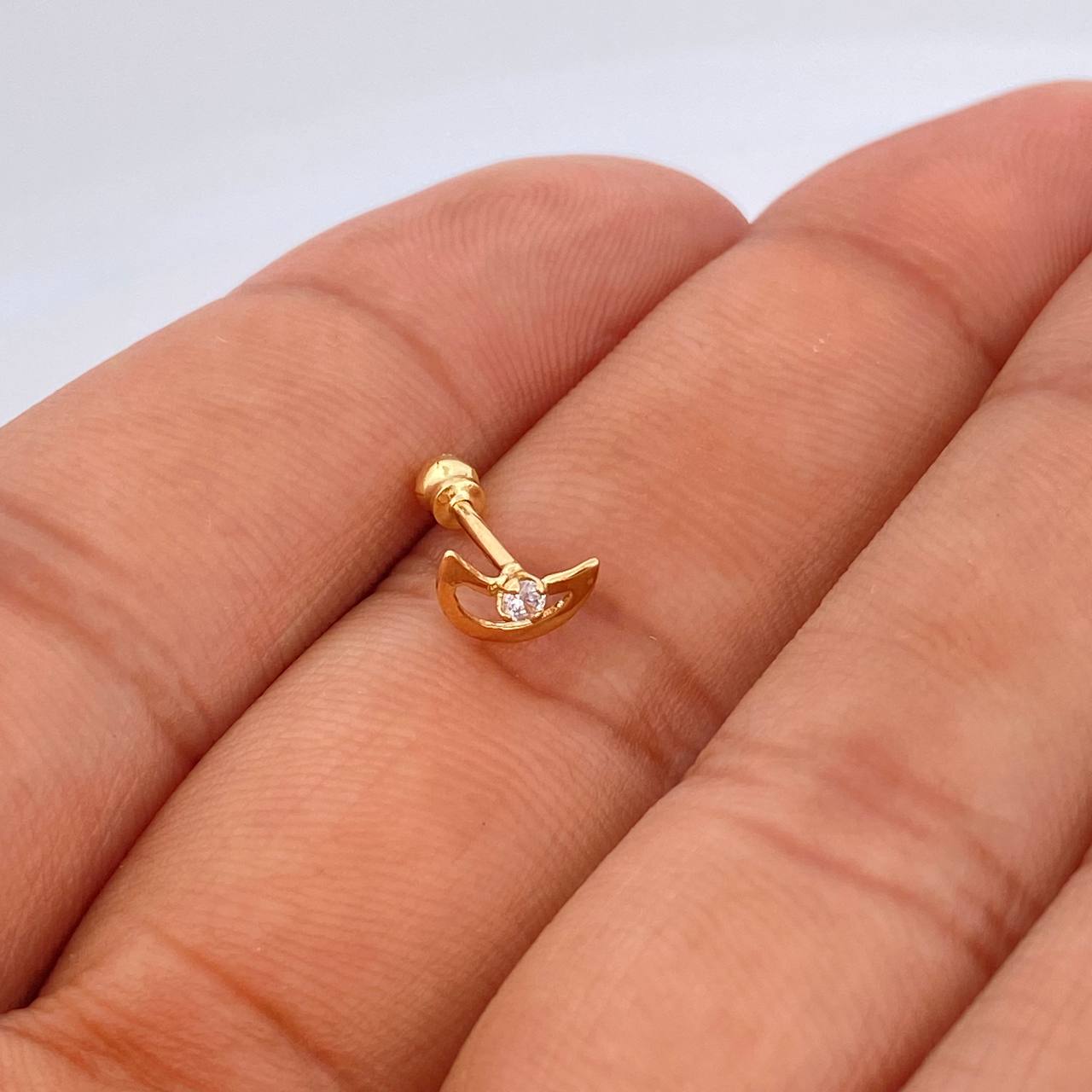 Moon Piercing 0.35gr / 0.5in / 18K Gold