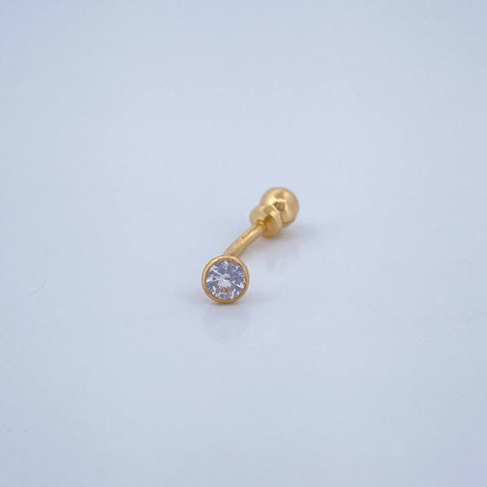 Piercing Curvo Bisel 0.3gr / 1/2 in / Oro Amarillo 18K &