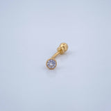 Piercing Curvo Bisel 0.3gr / 1/2 in / Oro Amarillo 18K &